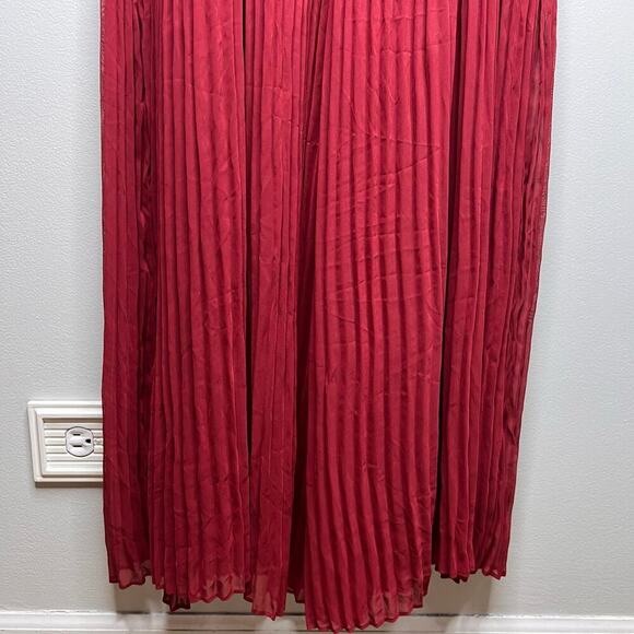 NWT Lane Bryant Plus Sz 18 20 Burgundy Micro Pleated Wide Legs Popover Jumpsuit - Picture 10 of 14